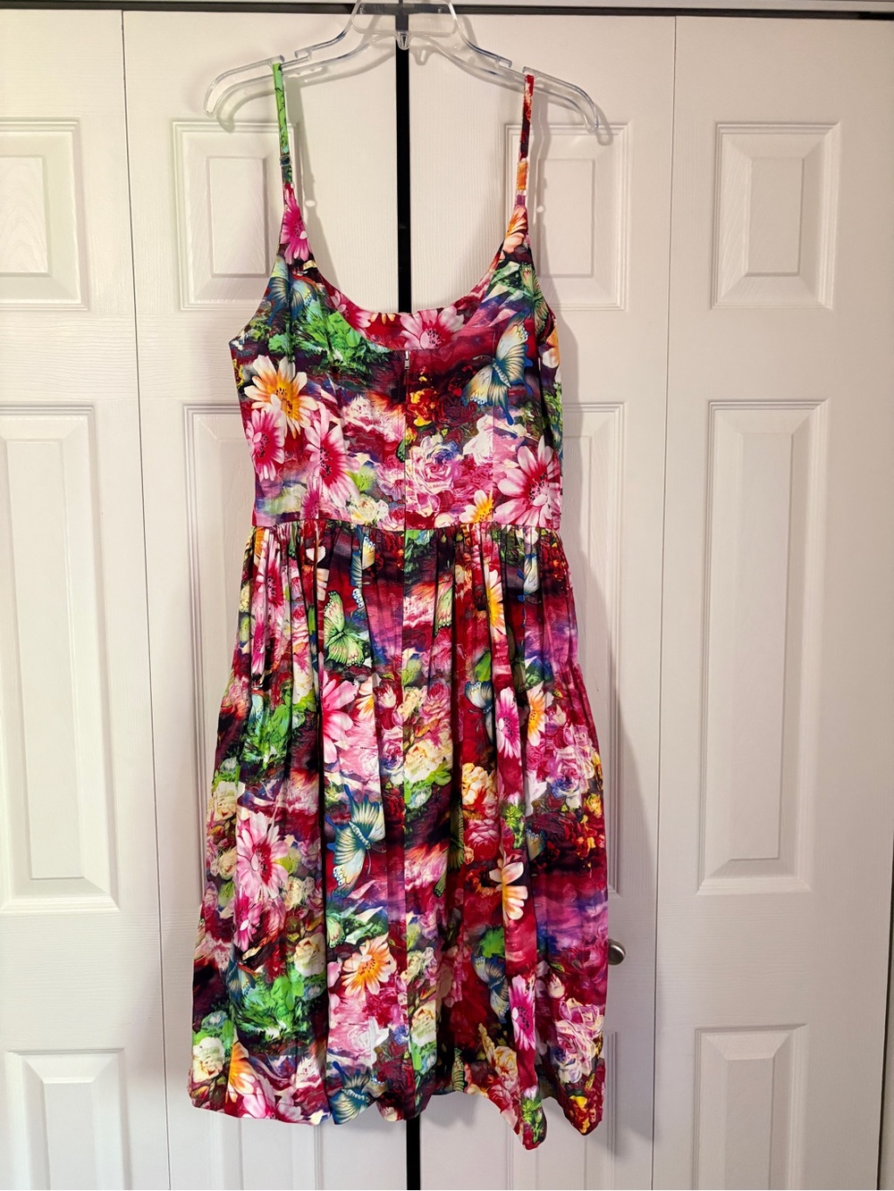Tatyana Floral Spaghetti-Strap Dress in Red, Pink, Yellow, Green - Picture 2 of 3